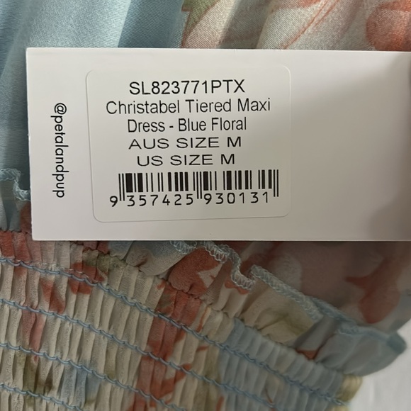 Petal & Pup Pink and Blue Ruffled Tiered Maxi Dress - Picture 6 of 6